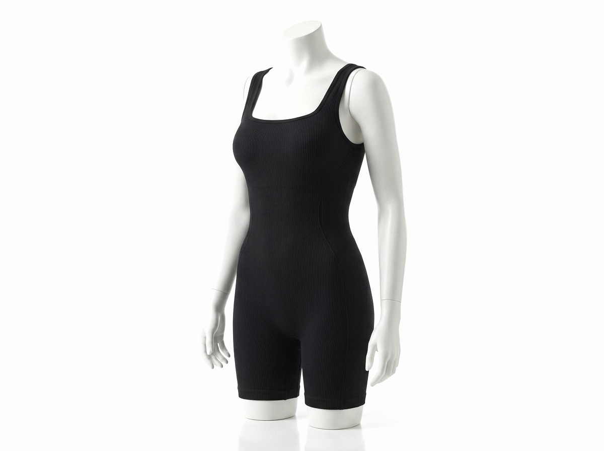 Seamless High-Waist Contour Shading Biker Romper with Ribbed Waistband - WIDEWAY Sportswear OEM