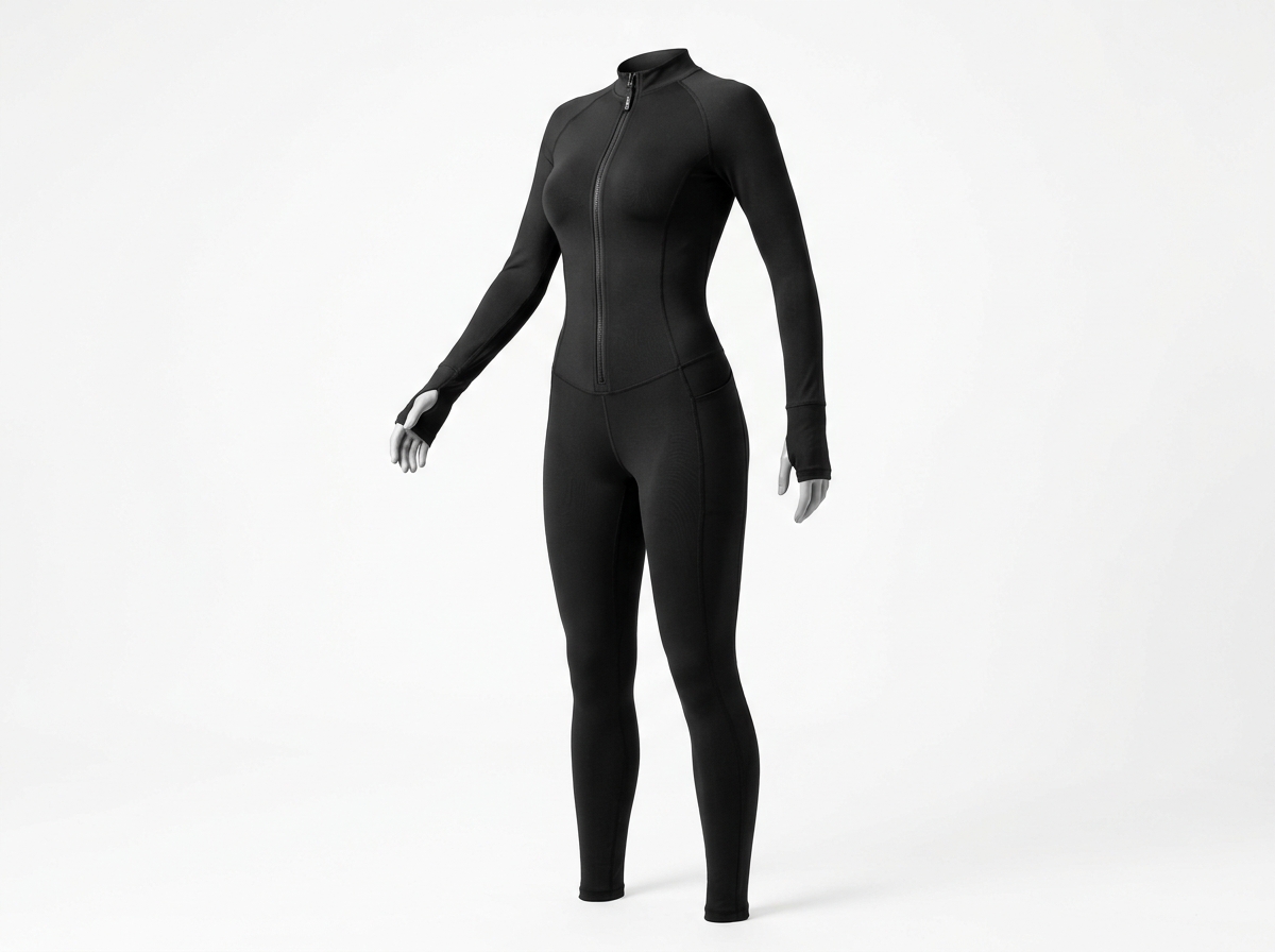 Front-Zip Long-Sleeve Compression Body-Sculpting Full-Length Catsuit