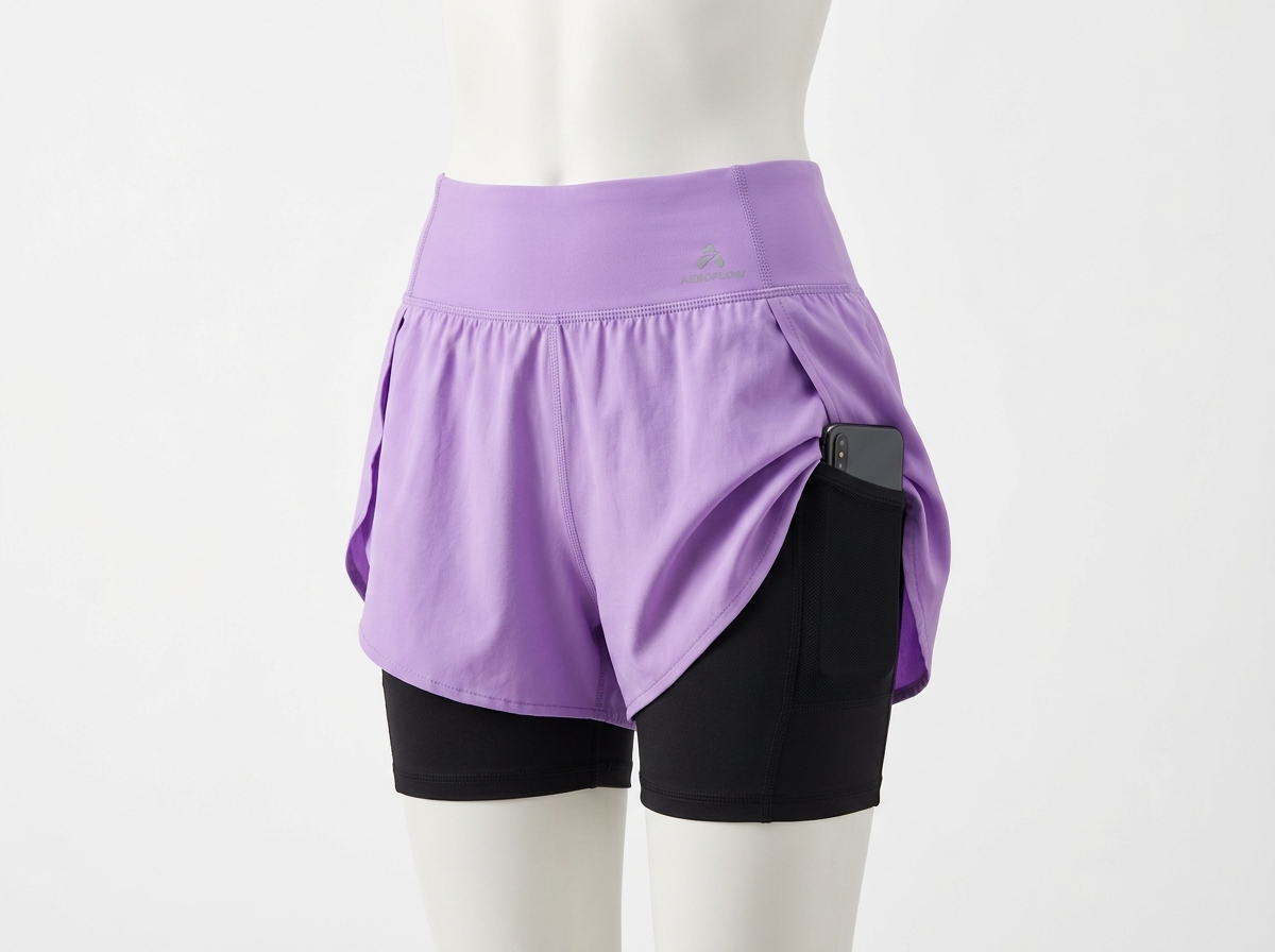 Women's Flowy Butterfly Athletic Running Shorts with Built-in Spandex - WideWay Sportswear
