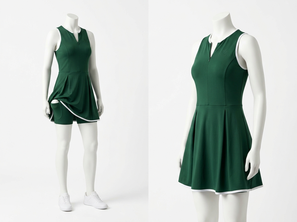 2-in-1 Athletic Tennis Dress with Built-in Bra and Ball Pocket Shorts