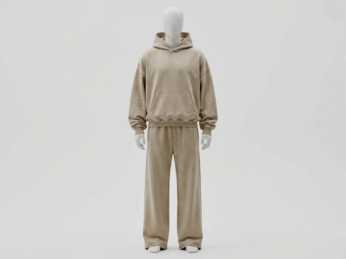 Unisex Vintage Washed Loopback Terry Casual Loungewear 2-Piece Set - WideWay Sportswear