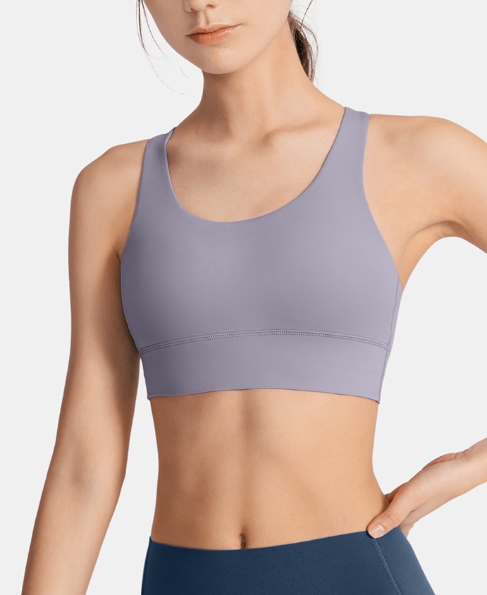 Square-Neck Low-Back Seamless Compression Yoga Studio Bra - WideWay Sportswear